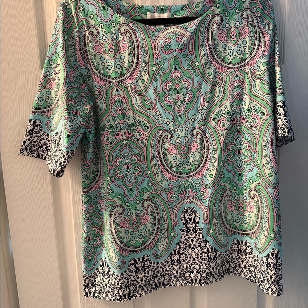 Charter Club Multicolor Paisley Blouse